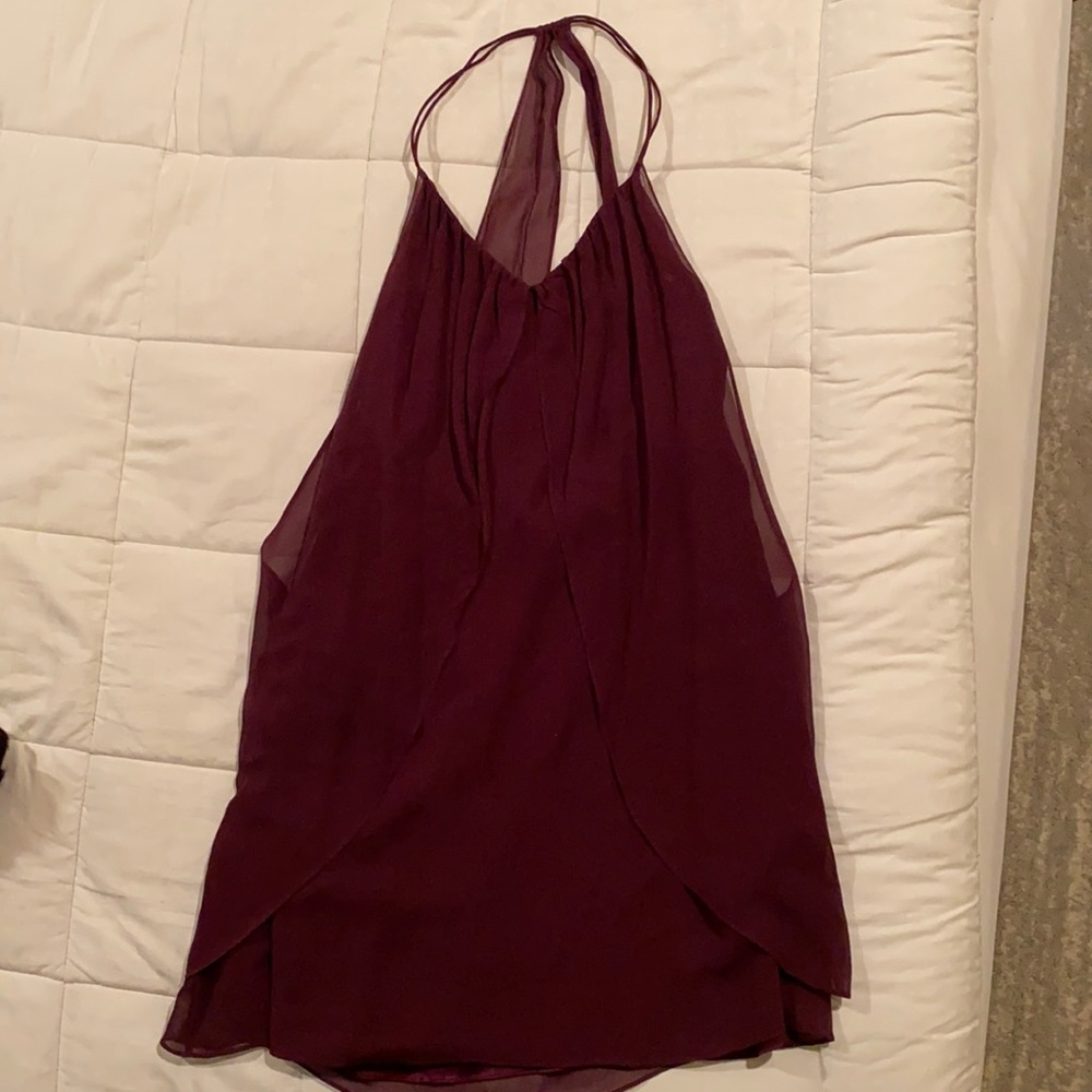 Alice and Olivia Burgundy Silk Dress